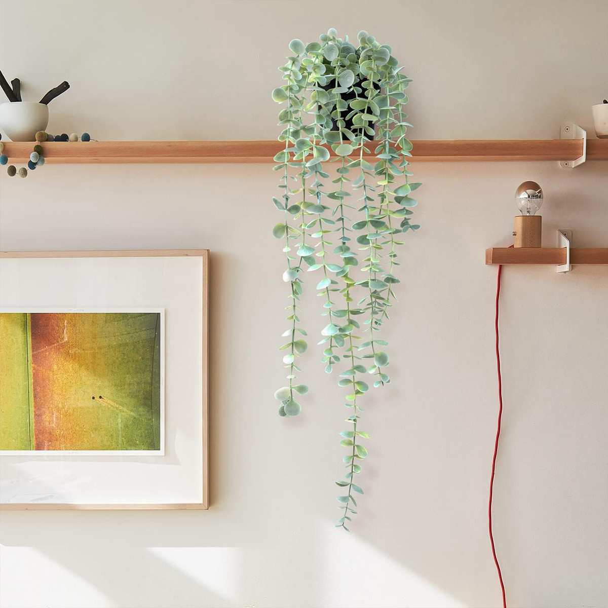 String Of Pearls Plant - Artificial Ivy Hanging Eucalyptus Vine Plastic