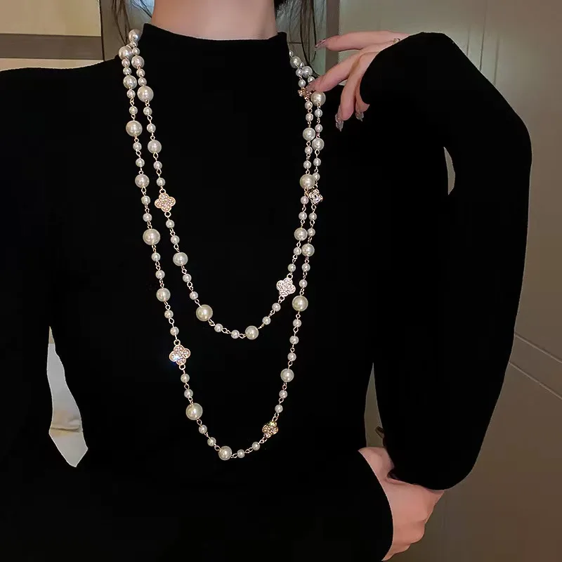 Long Pearl Sweater Chain, Fash - String Of Pearls Plant 评论和价格