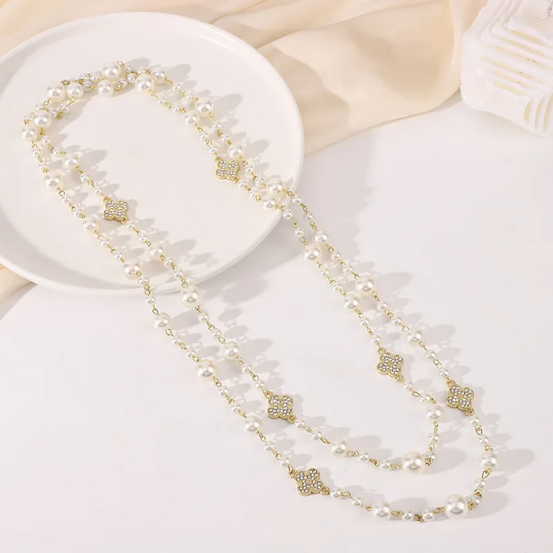 Long Pearl Sweater Chain, Fash - String Of Pearls Plant 评论和价格